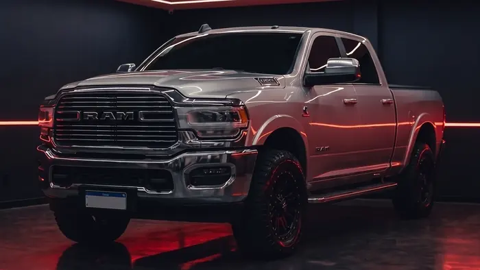 Caminhonete RAM 2500 a diesel, atendida no pacote de revisão de caminhonete